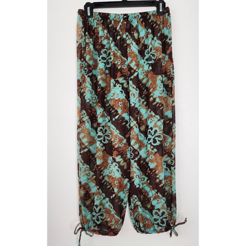 Sunsets Separates Y2K Lava Turquoise Sheer Cover-Up Pants Beach Summer Holiday